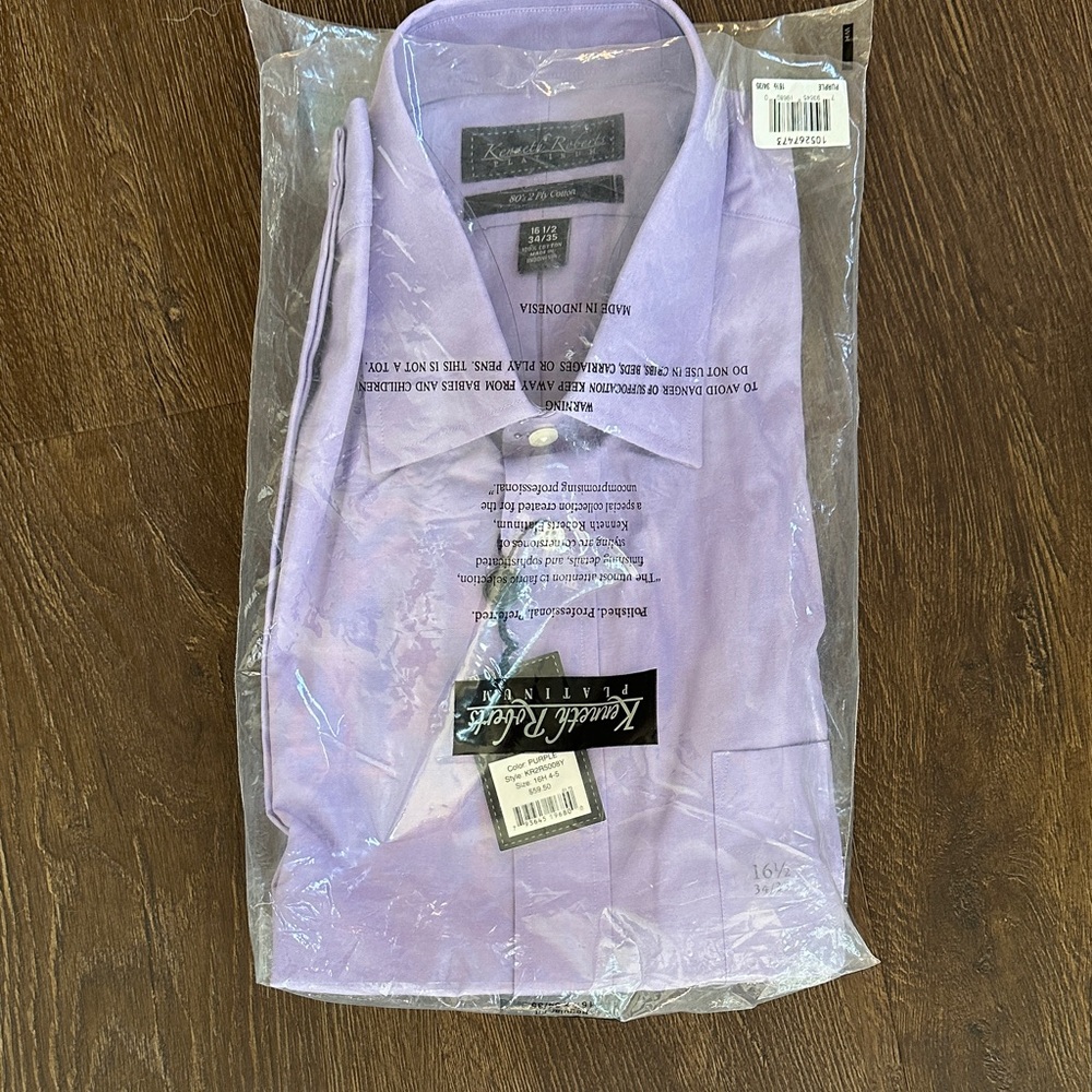 Kenneth Cole Lavender Men's Dress Shirt